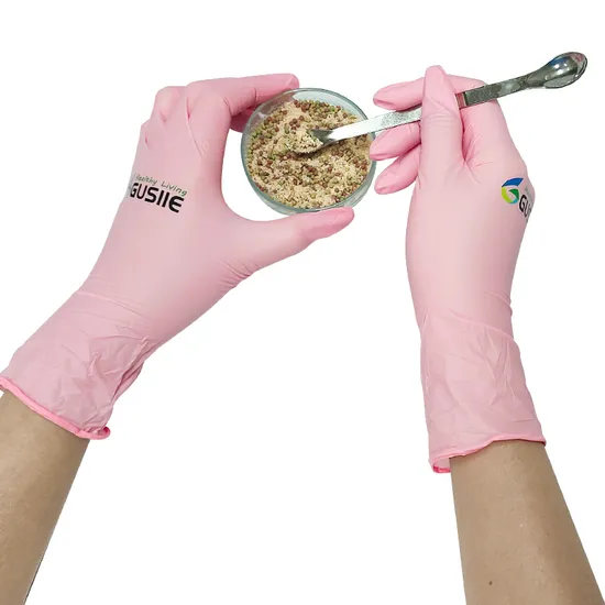 Customized Logo Disposable Gloves Box of 100PCS Pink Beauty Wholesale Nitrile Food Gloves for Kitchen Cooking Food Handling
