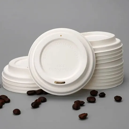 Eco Friendly Biodegradable Bagasse Coffee Tea Cup Lids