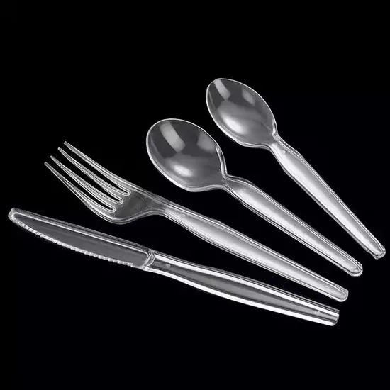 Best Selling Individually Package Disposable Plastic PS Knife Spoon Fork and Napkin Cutlery Set