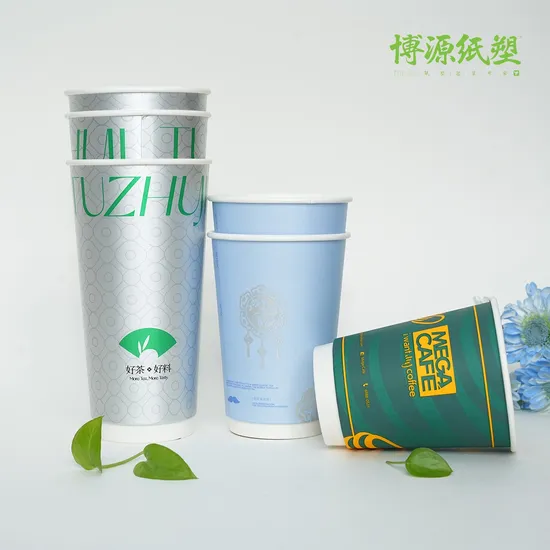 Vaso De Papel Disposable Paper Cups Customized Printed Round Double Wall Mug Factory Manufacturer Glass Non-Porcelain Coffee Cup for Tea Hot Drinks Vodka Soda