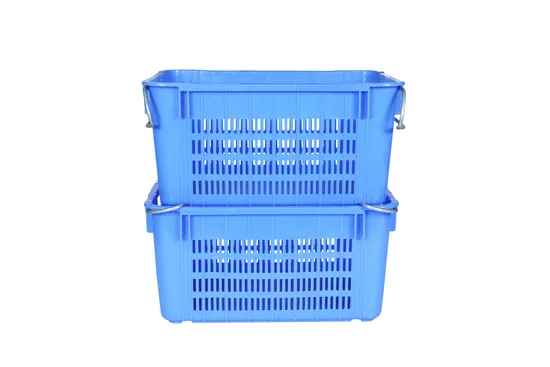 Plastic Storage Baskets Ventiled Fruit Plastic Basket Moving Container Vegetable Crate Basket