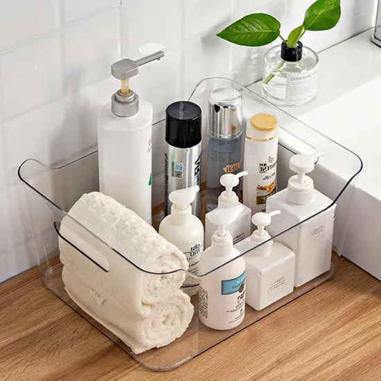 Clear Makeup Organizer Box Countertop Storage Drawer