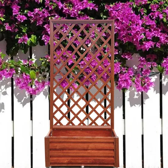Garden Decorative Customized Durable Aluminium Alloy Landscaping Metal Planter with Trellis