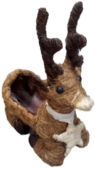 Wicker Rattan Coco Standing Reindeer Christmas Garden Animal Planter