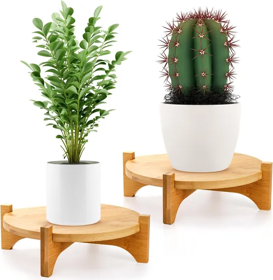 Bamboo Round Office Living Room Disassembly Section Potted Flower Frame