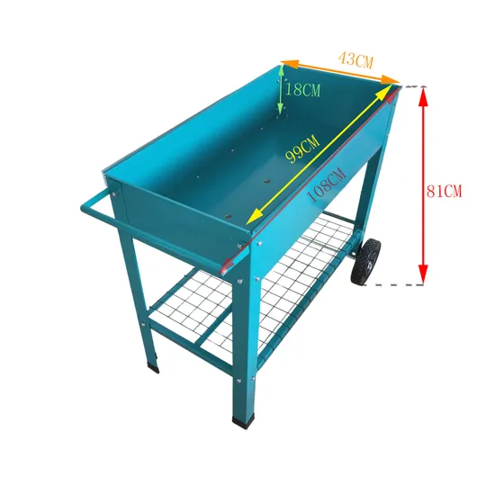 Metal Raised Garden Herb Flower Vegetable Planter Bed Box Cart