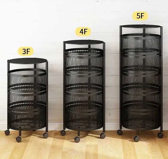 Wholesale Household Organizer Rotating Shelf Multi-Function 3/4/5 Layers Round Vegetable Fruit Kitchen Storage Rack