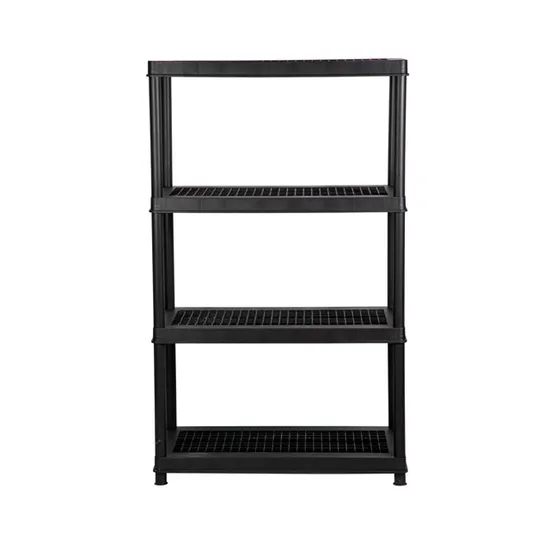 Black 18 Heavy Duty Plastic Shelf 36X18X53 Inch 4 Tiered Plastic Storage Shelf