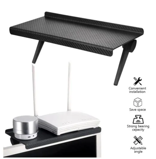 Adjustable TV Screen Top Storage Shelf Rack Holder Computer Monitor Desktop Stand