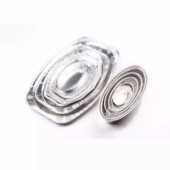 Wholesale Cutlery Square Aluminum Foil Food Container Food Packing Box Disposable Aluminum Foil Baking Trays
