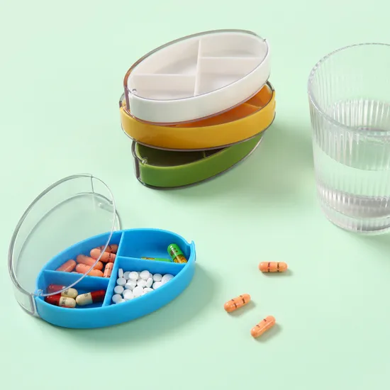 4 Grids Portable Household Medicine Sorting Box