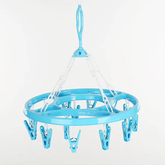 Plastic Hanger with 15 Clips for Multifunctional Use Drying Rack Hanger Clothespin