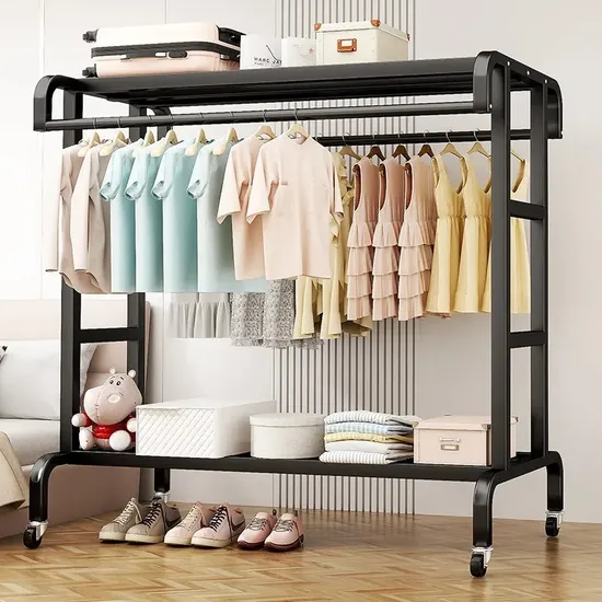 Iron Indoor Steel Garment Clothes Storage Hangers Metal Coat Rack Display Living Room Furniture Storage Organizer