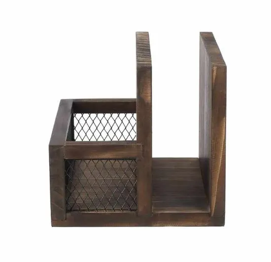 Wooden Farmhouse Napkin Holder White Rustic Salt Pepper Shakers Holder Napkin Shelf