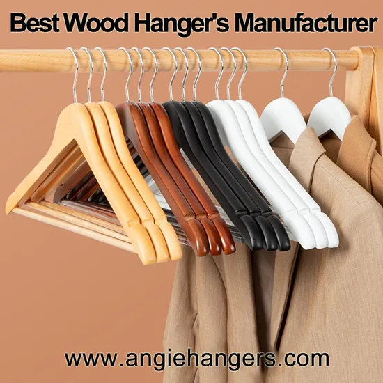 A Grade Wooden Top Clothes Hangers with Wood Pants Bar in Natural/Dark Brown/Red Mahogany/Cherry/Walnut/White/Black for Adult/Kids Shirt/Coat/Suit/Skirt/Blouse