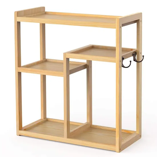 Cosmetics Laminated Design Bamboo Bathroom Storage Shelf