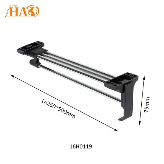 Wardrobe Extension Hanger Top Mounting Chrome Black Plastic
