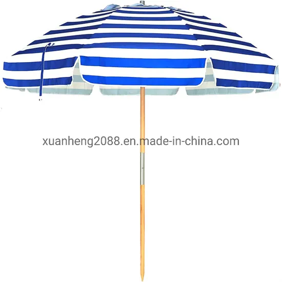 Premium UV Resistant Beach Umbrella with Adjustable Features Sun Parasols Outdoor UV Resistant Stripe Beach Garden Backyard Coffee Umbrella