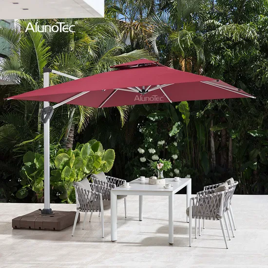 Most Popular Waterproof Outdoor Furniture Solar Polyester Patio Cover Gazebo Umbrella