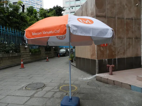 Hot Sale Branded Beach Umbrella with Company Logo Patio Parasol Digital Printing Outdoor Beach Gather