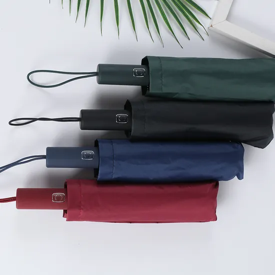 New Design Ten-Bone Three-Fold Vinyl UV Protection Auto Open Vented Parasol