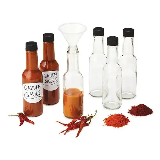 Wholesale Cylinder Shape 3oz 5oz 8oz Glass Hot Sauce Bottle for Ketchup