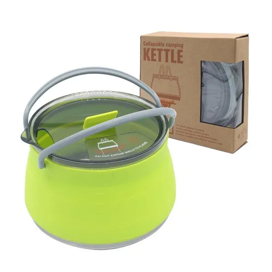 1L Portable Silicone Kettle Collapsible Outdoor Camping Kettle