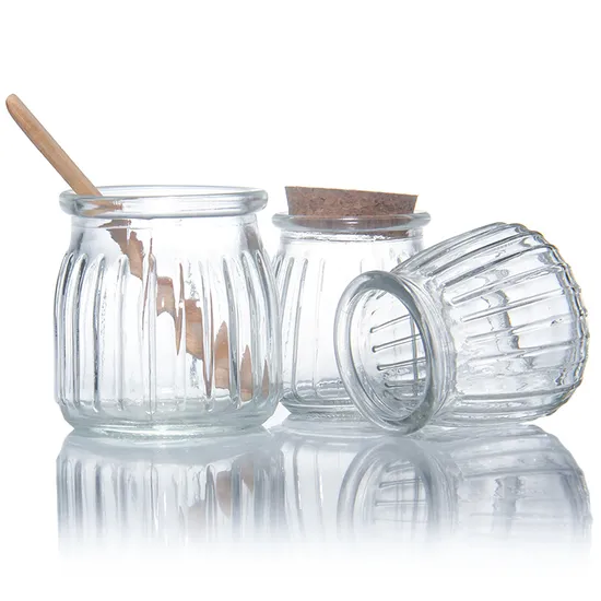 Food Container Empty Glass Jar Round Small Pudding Glass Bottle