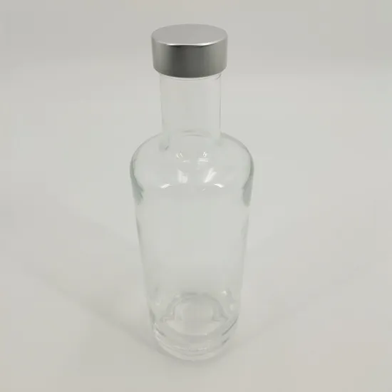 750ml Transparent Round Glass Bottle for Water with Aluminum / Plastic Caps
