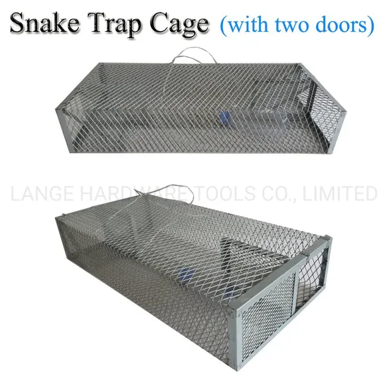 Metal Live Catch Snake Mouse Trap Cage with Two Doors