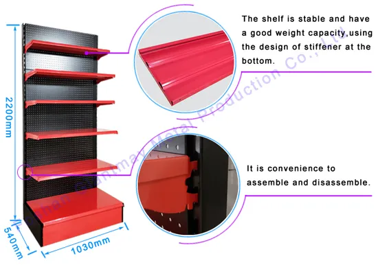 Wholesale Supermarket Metal Pegboard Shelf Stand Hardware Tools Display Rack for Retail Store