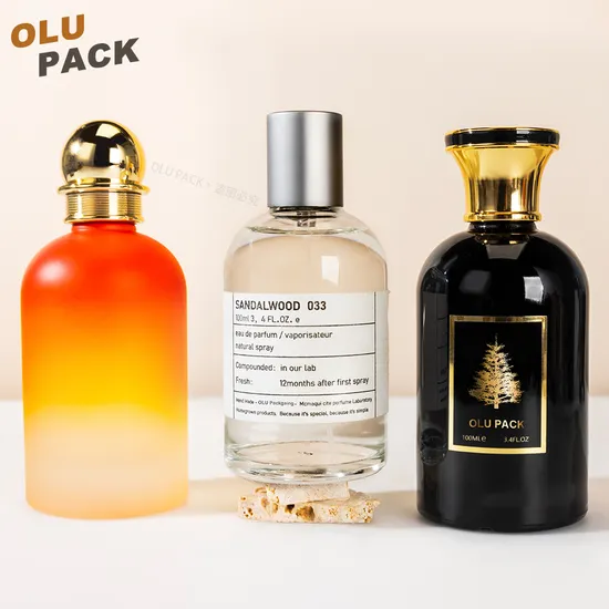 Wholesale Cosmetic Packaging Luxury 30ml 50ml 100ml Clear Black Empty Round Shaped Glass Spray Perfume Bottle