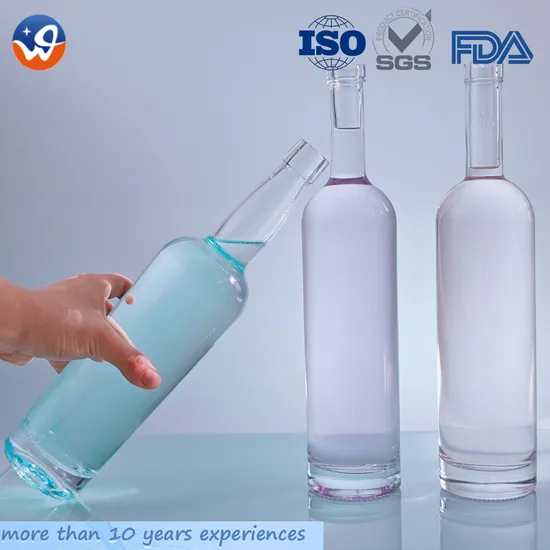 750ml Clear Glass Packaging Bottles with Custom Logo