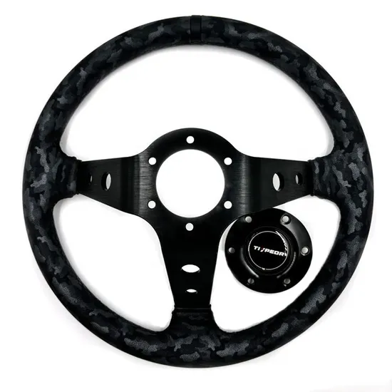 Tiypeor High Quality Customizable Colored Leather 350mm Deep Dish Modification Steering Wheel
