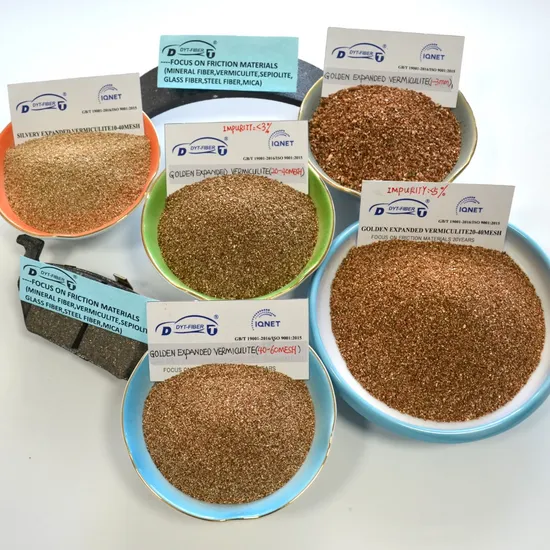 Golden Expanded Vermiculite20-40mesh 40-60mesh Silvery Expanded Vermiculite 10-40mesh Manufacture of Brake Lining and Brake Pads