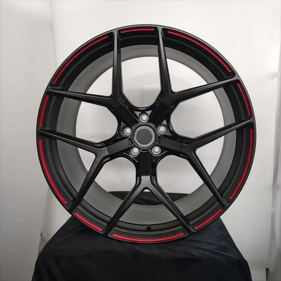 Matt Black with Red Line Monoblock Forged Car Rim, Customization Alloy Wheel