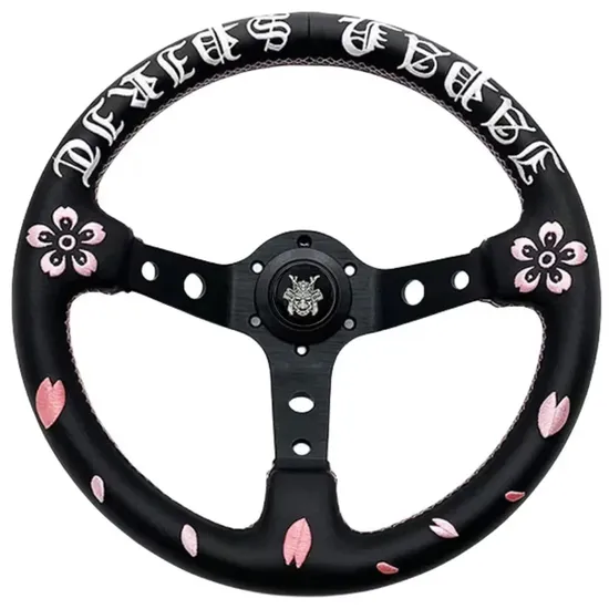 Tiypeor Custom Ghost Head Exclusive Microfiber Leather 350mm Japanese Culture Steering Wheel
