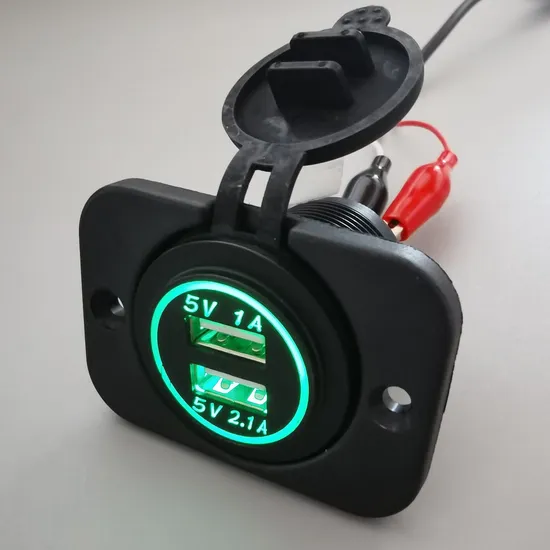 DC 12V 24V Panel Mount Dual Port Train Marine Boat Car Bus Seat USB Charging Port Bus USB Charger
