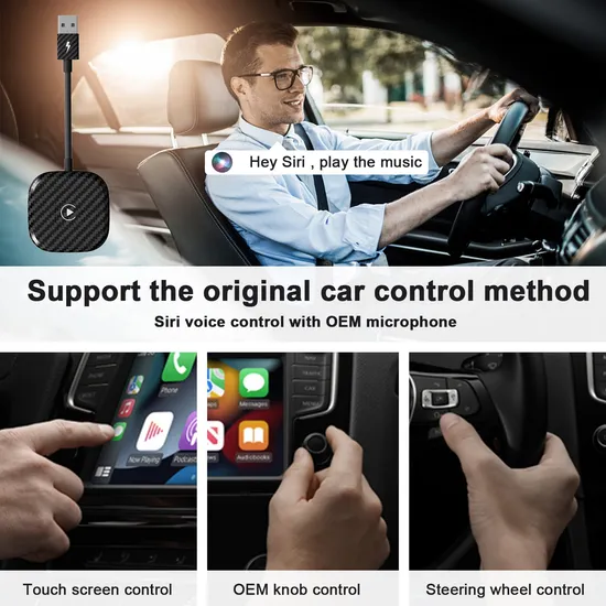 Wireless Car Play Adapter Easy and Fast to Upgrade Wired Car Play to Wireless, Instant Connectivity