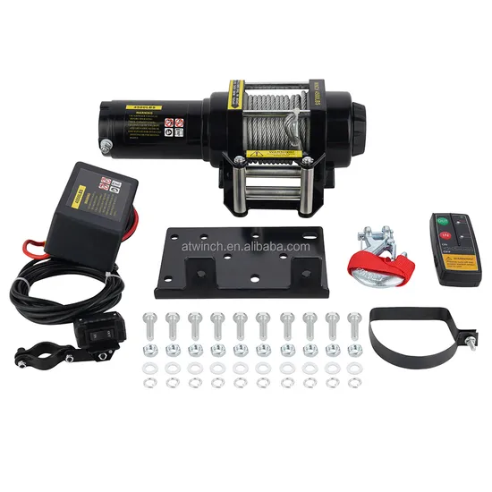 Portable 12V 4500-Lb. ATV/UTV Synthetic Rope Winch Kit with Mini-Rocker