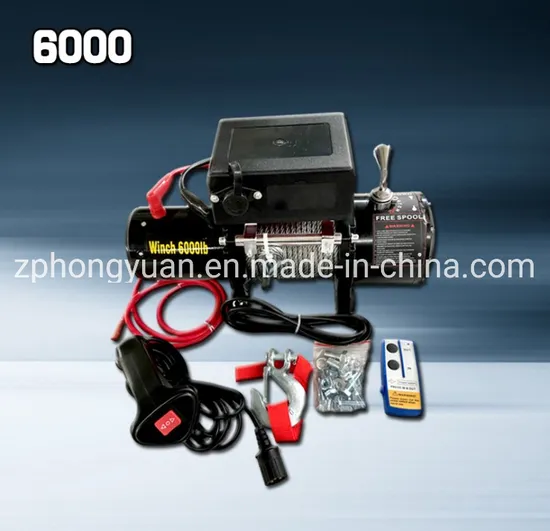 Hongyuan DC12V/24V 6000lbs Electric Power Winch with Factory Direct Sale 9500lbs 12000lbs