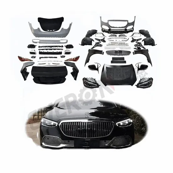 2023 W223 Maybach Style Body Kit for Mercedes Benz S Class W221 2009-2013 with Car Bumpers Engine Hood Fender Lights Car Mirror Trunk Lid