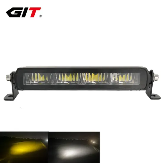 Single Row 40W 9inch Dual Color White Yellow LED Fog Driving Light Bar for Truck Jeep Auto Car Tractor