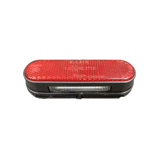 Motorcycle License Plate Light with E-MARK Red Reflector 3 LED