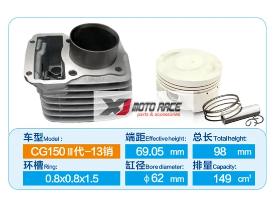 Hot Selling Motorcycle Engine Parts Cylinder Block Kit Motorcycle Cylinder Fit for Honda Cg150 (13PIN)