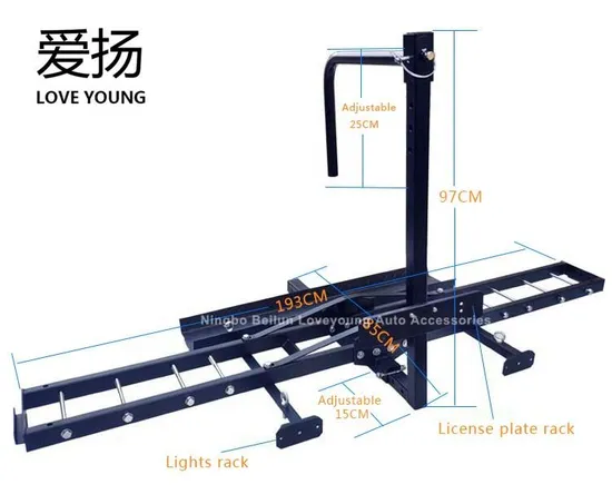 Upgrade Type Load 500 Lbs Hitch Mount Motorcycle Carrier Rack Scooter Carrier Bike Rack Bicycle Holder