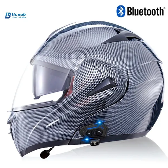 Electric Motorcycle Motorcycle Bluetooth Helmet Men′s Open Face Helmet Double Lens Full Helmet Running Helmet Safety Helmet 005