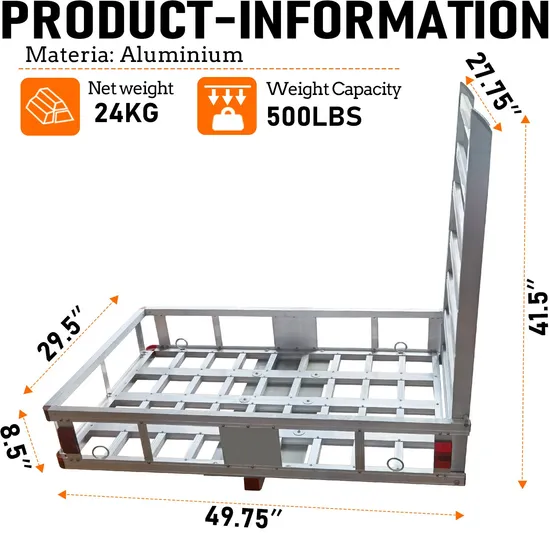 Car Hitch Mount Cargo Carrier Aluminum with Ramp