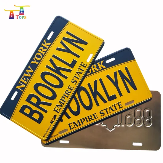 Wholesale Customized 6*12inch Rectangle Metal Car Decoration License Car Plate Souvenir License Plate