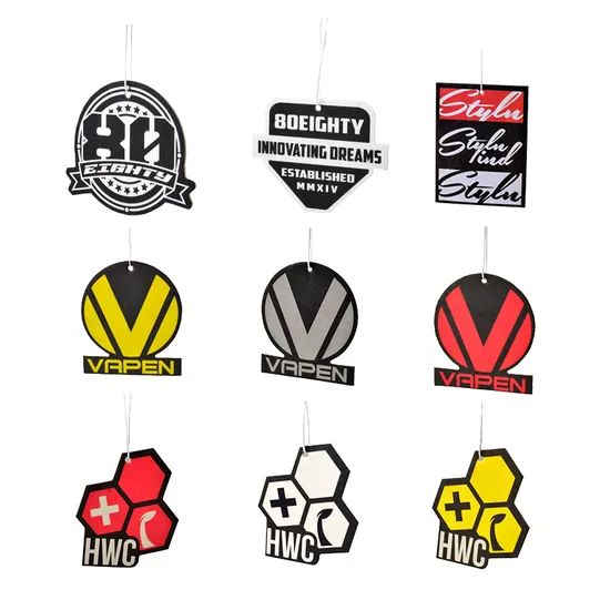 Custom Shape Design Logo Scented Fragrance Card Hanging Paper Air Freshener Car Air Freshener